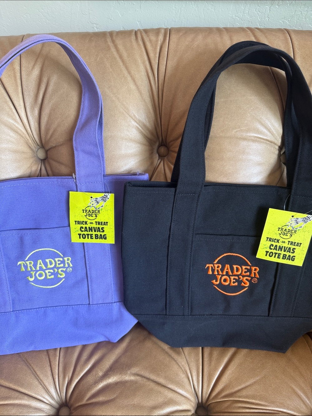 Halloween Trader Joe’s Canvas Tote Bag - Black & Purple